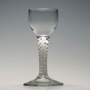 Georgian Wine Glass With Opaque Twist Stem c1750
