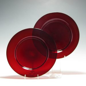 Rare Regency Red Glass Salad Plates c1820