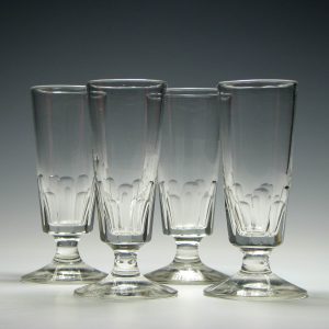 Four 19th Century Slice Cut Ale Glasses
