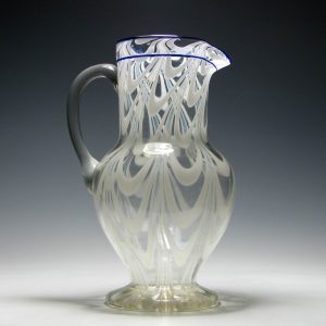 Rare Large Victorian Baluster Nailsea Type Water Jug c1860