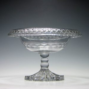 Large Irish Cut Glass Standing Bowl c1800