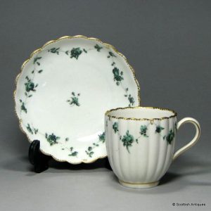 18th Century Chelsea-Derby Porcelain Coffee Can and Saucer c1775