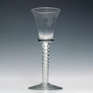18th Century Opaque Twist Wine Glass c1750