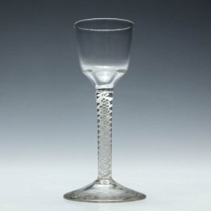 Georgian Double Series Opaque Twist Wine Glass c1760