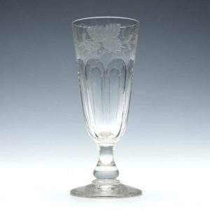 Engraved 19th Century Petal Moulded Ale Glass c1870