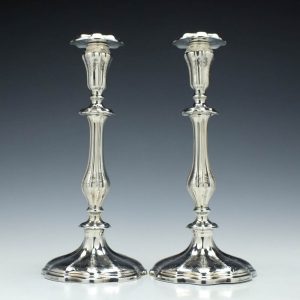 Pair Silver Candlesticks Sheffield 1855
