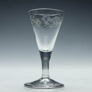 Engraved Georgian Gin Glass c1740