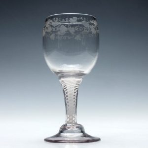 Dutch Opaque Twist Wine Goblet c1770