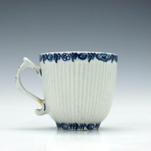 Rare Early Lowestoft Ribbed Flower Band Border Coffee Cup c1760