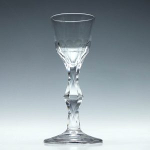 18th Century Facet Cut Wine Glass c1780
