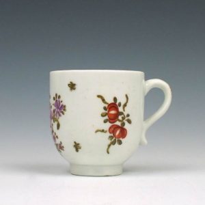 Lowestoft porcelain Rose and Cornucopia pattern Coffee Cup c1790