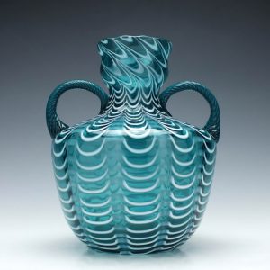 Large Nailsea Portland Shape Vase c1850