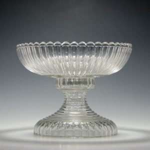Irish Two Part Cut Glass Standing Bowl c1830