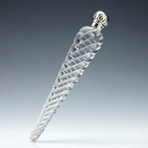 Large Victorian Silver Topped Perfume Bottle 1888