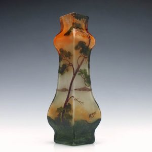 Legras Enamelled Cameo Landscape Vase c1920