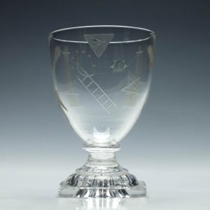 Masonic Engraved Rummer With Lemon Squeezer Foot c1800