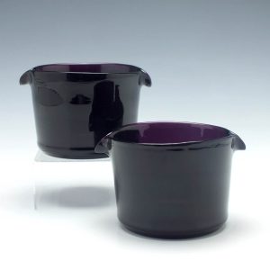 Pair Georgian Amethyst Glass Wine Rinsers
