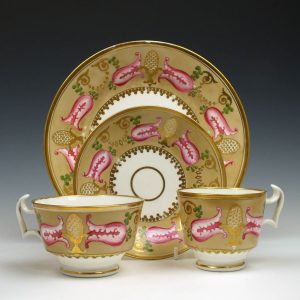 Swansea Porcelain Trio and Plate c1815