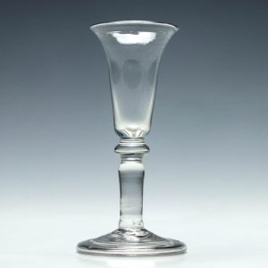 Georgian Folded Foot Balustroid Gin Glass c1740