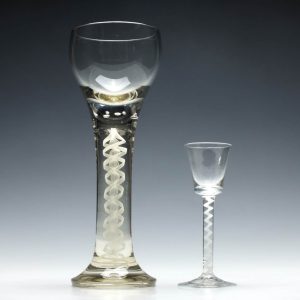 Large Josephinenhutte Opaque Twist Wine Glass c1900