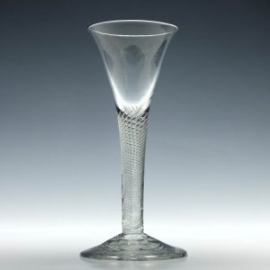 Georgian Multi Spiral Air Twist Wine Glass c1750