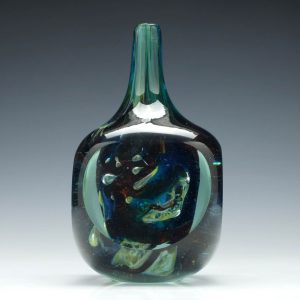 Signed Mdina Sculptural Glass Bottle 1978
