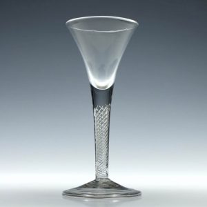 Georgian Air Twist Wine Glass With a Folded Foot c1745