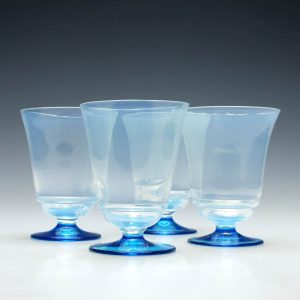 Set of Four Opalescent Glass Rummers c1910