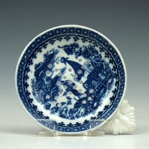 Caughley Fisherman Pattern Tea Strainer c1785