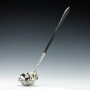 Masonic Engraved Georgian Silver Punch Ladle London 1746
