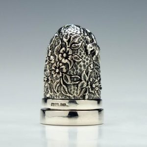 20th Century Silver Thimble With Integral Pincushion