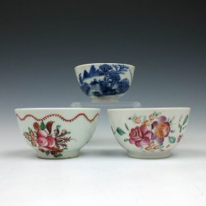 Reference Trio of Chinese Teabowls c1780