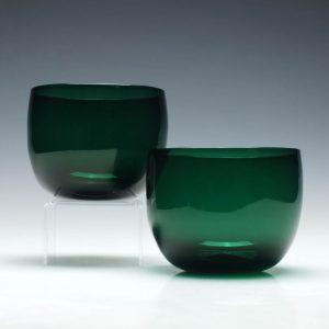 Pair of Regency Green Glass Finger Bowls c1820