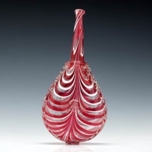 Victorian Nailsea Glass Flask c1860