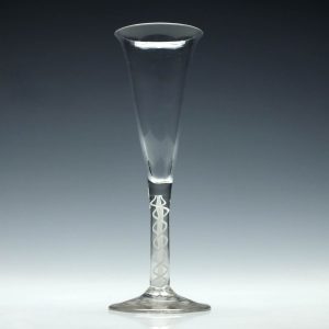 18th Century Opaque Twist Champagne Flute c1760