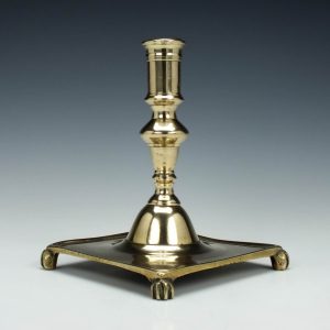 Early Spanish Brass Candlestick c1700