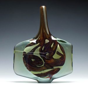 Large Signed Mdina Earthtones Fish Vase