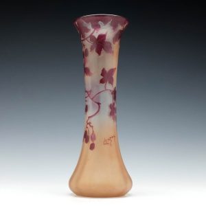 Signed Legras Rubis Series Glass Vase c1910