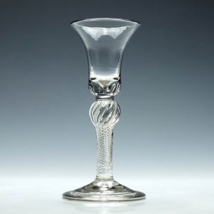 Knopped Multi Spiral Air Twist Wine Glass c1760