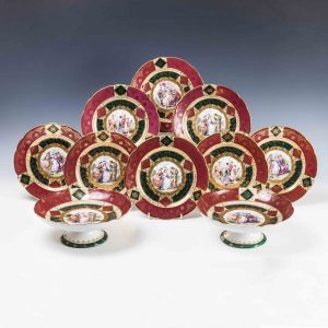 A Vienna Porcelain Dessert Service c1860