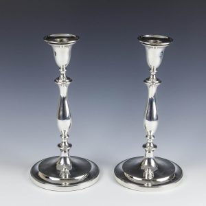 Pair Sterling Silver Georgian Candlesticks Sheffield 1792