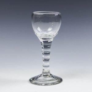 Early Georgian Scallop Cut Stem Wine Glass c1770
