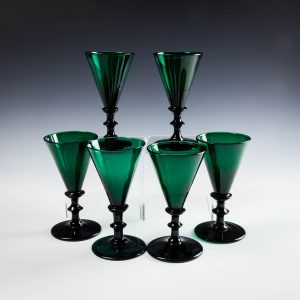 Six GeorgianGreen Wine Glasses c1820