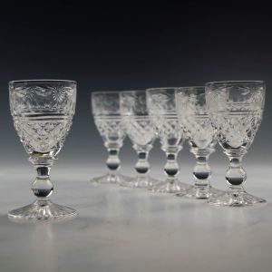 Signed Stuart Crsytal Beaconsfield Liqueur Glasses c1940