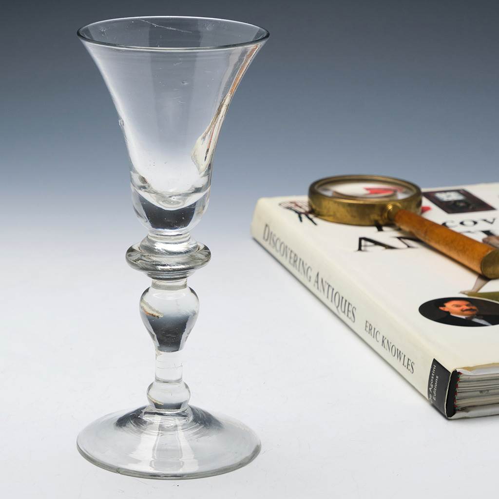 A Georgian Baluster Wine Glass c1730