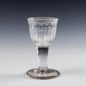 An Engraved Georgian Dram Glass c1750