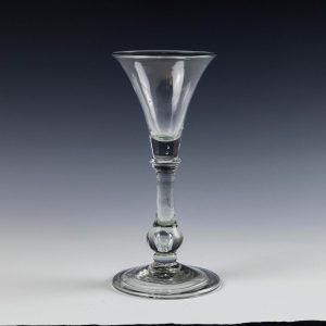 A Kit-Cat Baluster Wine Glass c1740