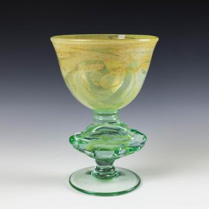 Michael Harris Signed Tiger Colourway Mdina Glass Chalice c1970