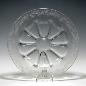 18th Century Glass Charger With Engraved Rim