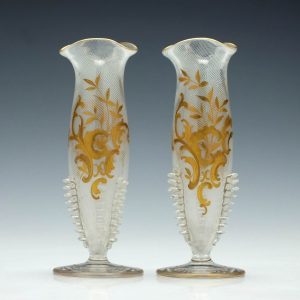Legras Glass Stem Vases c1895